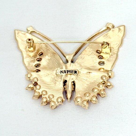 Large Napier Enameled Butterfly Brooch/Pin - Picture 5 of 6